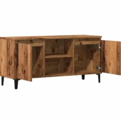 vidaXL - TV-meubel met 2 deuren en 2 vakken - Oud hout - 102x35x50 cm