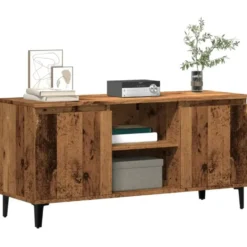vidaXL - TV-meubel met 2 deuren en 2 vakken - Oud hout - 102x35x50 cm