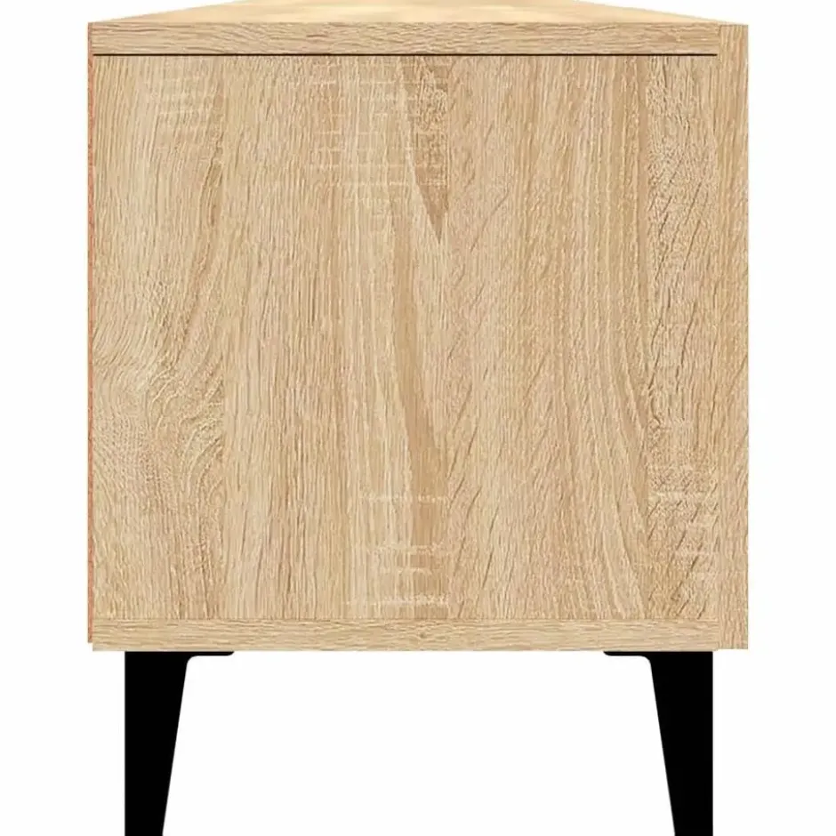 vidaXL - TV-meubel met deuren - Sonoma eiken - Hout en metaal -180x31.5x40 cm