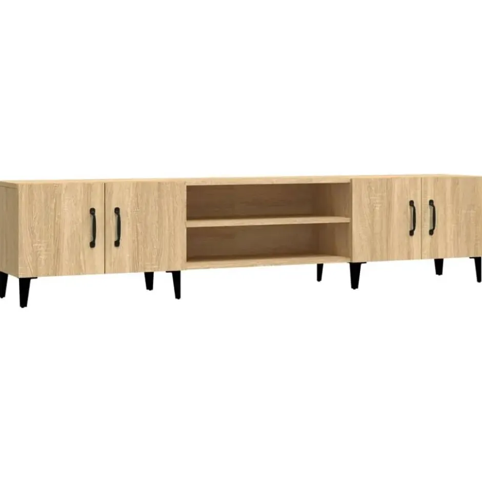 vidaXL - TV-meubel met deuren - Sonoma eiken - Hout en metaal -180x31.5x40 cm