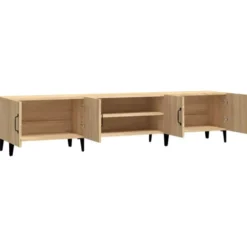 vidaXL - TV-meubel met deuren - Sonoma eiken - Hout en metaal -180x31.5x40 cm