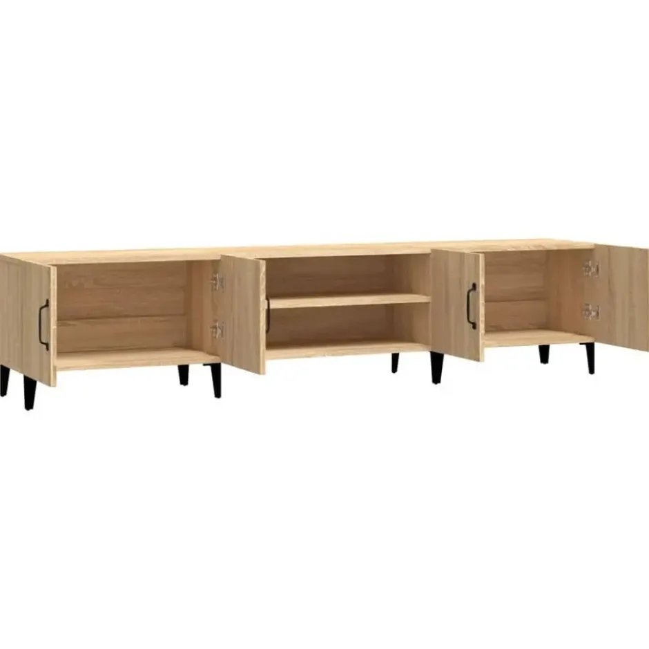 vidaXL - TV-meubel met deuren - Sonoma eiken - Hout en metaal -180x31.5x40 cm