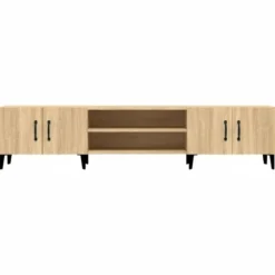 vidaXL - TV-meubel met deuren - Sonoma eiken - Hout en metaal -180x31.5x40 cm