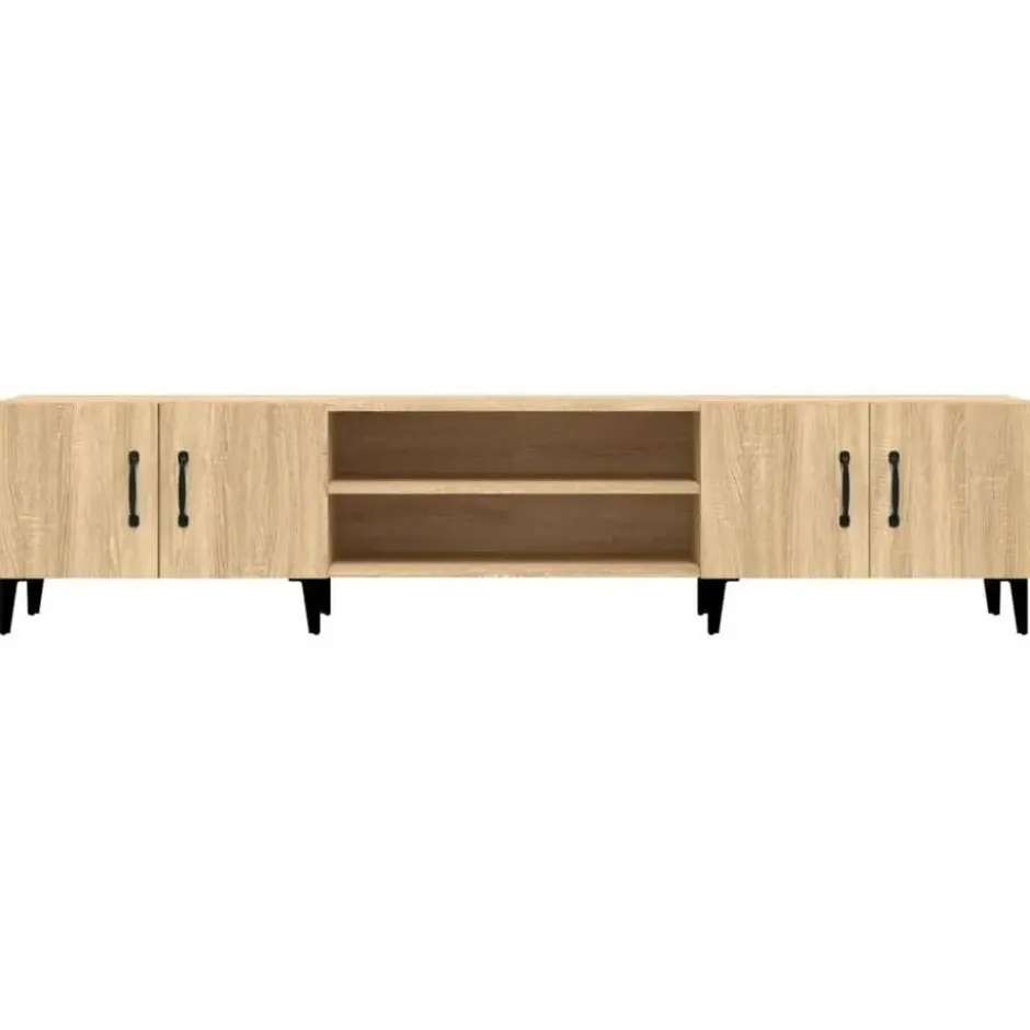 vidaXL - TV-meubel met deuren - Sonoma eiken - Hout en metaal -180x31.5x40 cm