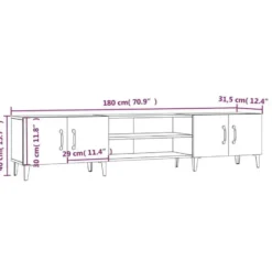 vidaXL - TV-meubel met deuren - Sonoma eiken - Hout en metaal -180x31.5x40 cm