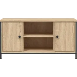 vidaXL - TV-meubel met 2 deuren 2 vakken - Sonoma eiken - Hout - 100x40x50 cm