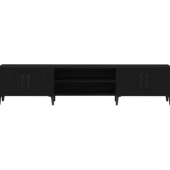 vidaXL - TV-meubel met 4 deuren - Zwart eiken - Hout - 180x31.5x40 cm
