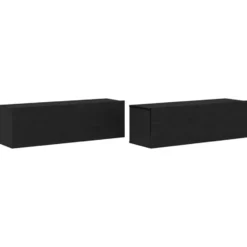 vidaXL - TV-meubel met 2 deuren - Zwart eiken - Hout - 100x30x30 cm - 2 stuks