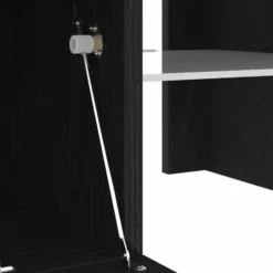 vidaXL - TV-meubel met glas legplank en deur - Zwart eiken - 120x35x40 cm
