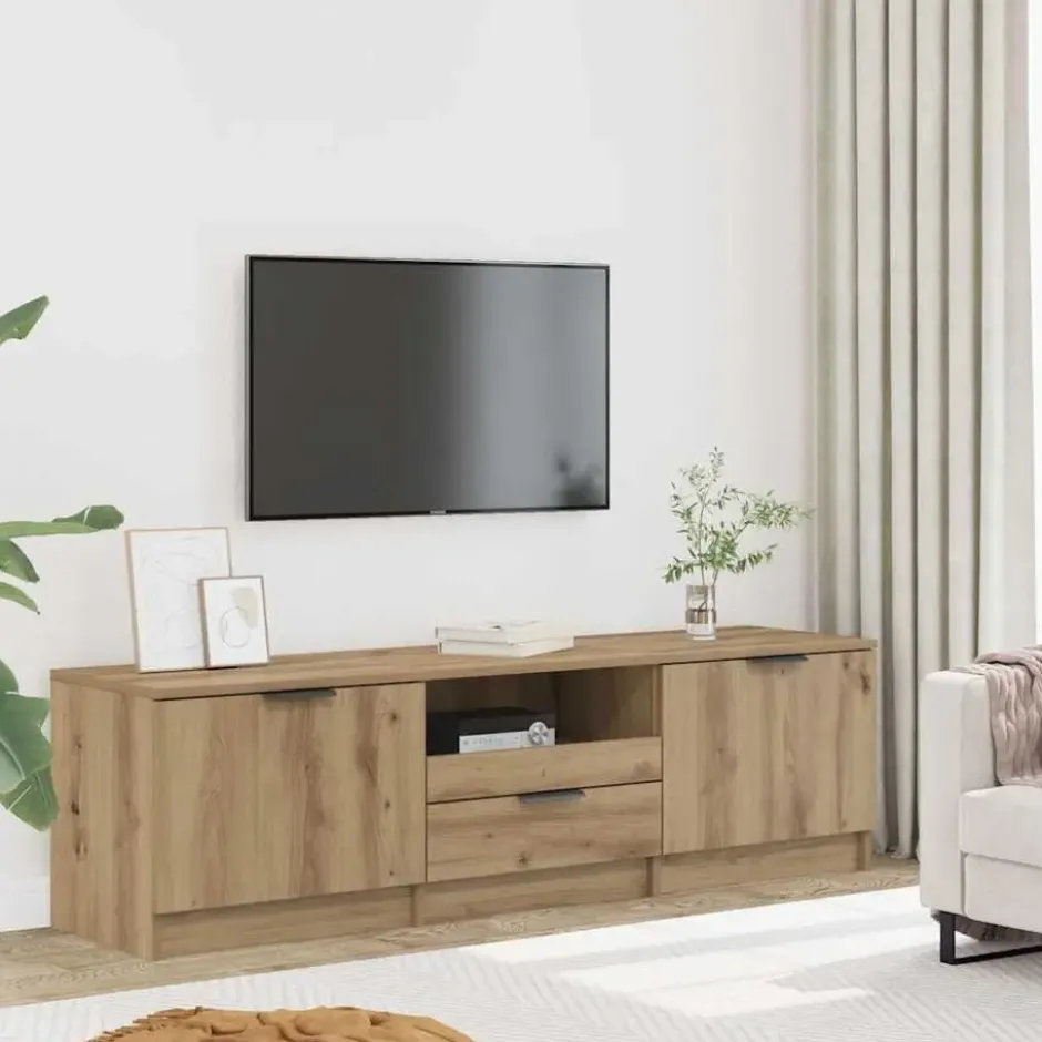 vidaXL - TV-meubel met 1 lade en 2 deuren - Artisanaal eiken - 140x35x40 cm