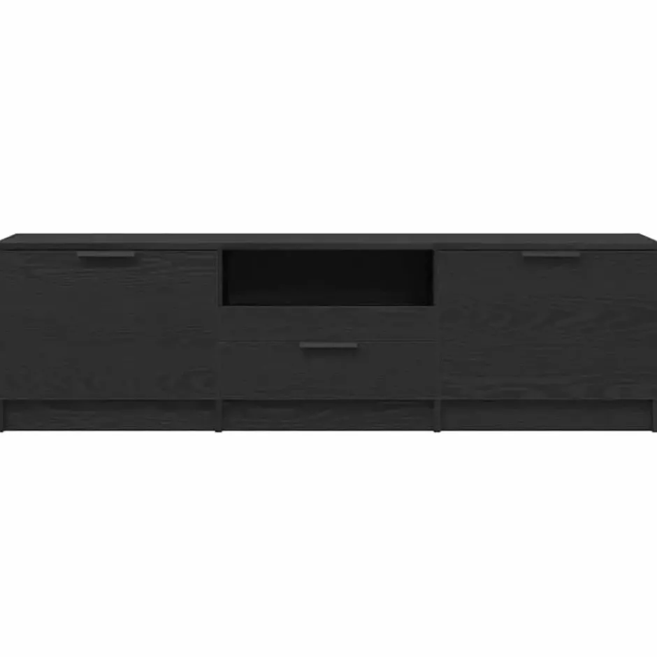 vidaXL - TV-meubel met lade en 2 deuren - Zwart eiken - Hout - 140x35x40 cm