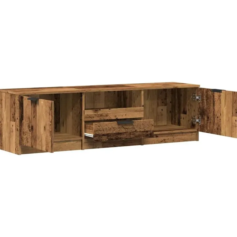 vidaXL - TV-meubel met 1 lade en 2 deuren - Oud hout - 140x35x40 cm