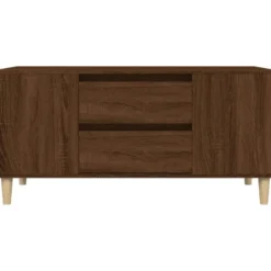vidaXL - TV-meubel met 2 lades - Bruin eiken - Hout - 102x44.5x50 cm