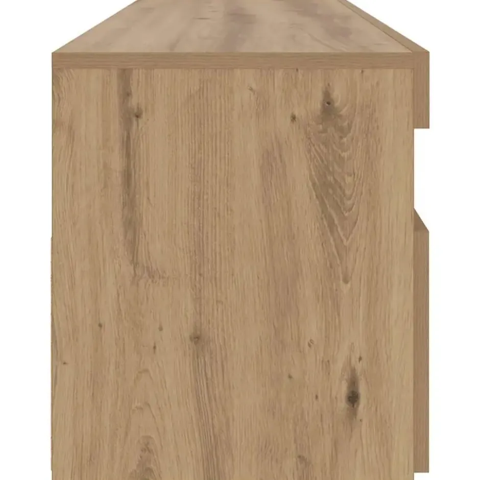 vidaXL - TV-meubel met LED en 2 vakken - Artisanaal eiken - 90x35x40 cm