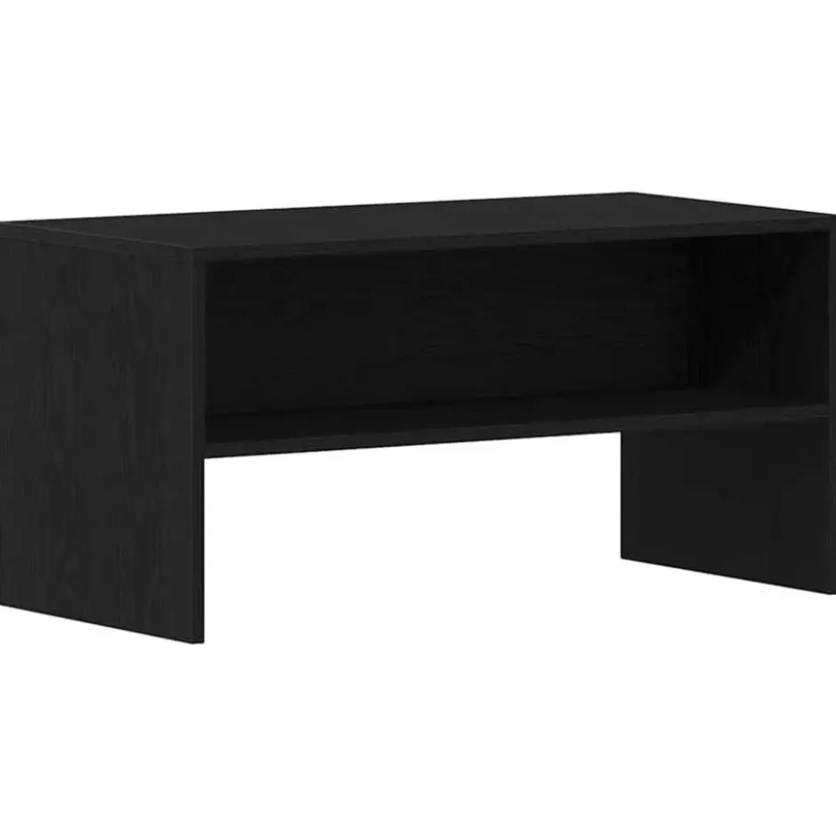 vidaXL - TV-meubel met legplank - Zwart eiken - Bewerkt hout - 80x40x40 cm