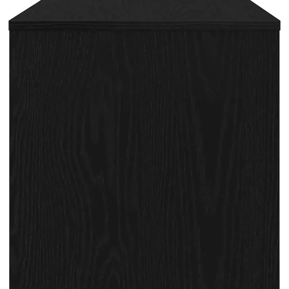 vidaXL - TV-meubel met legplank - Zwart eiken - Bewerkt hout - 80x40x40 cm