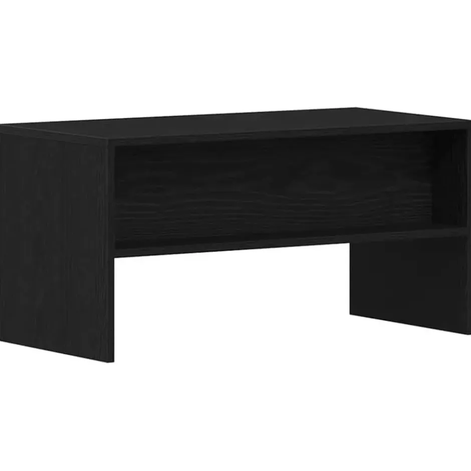 vidaXL - TV-meubel met legplank - Zwart eiken - Bewerkt hout - 80x40x40 cm