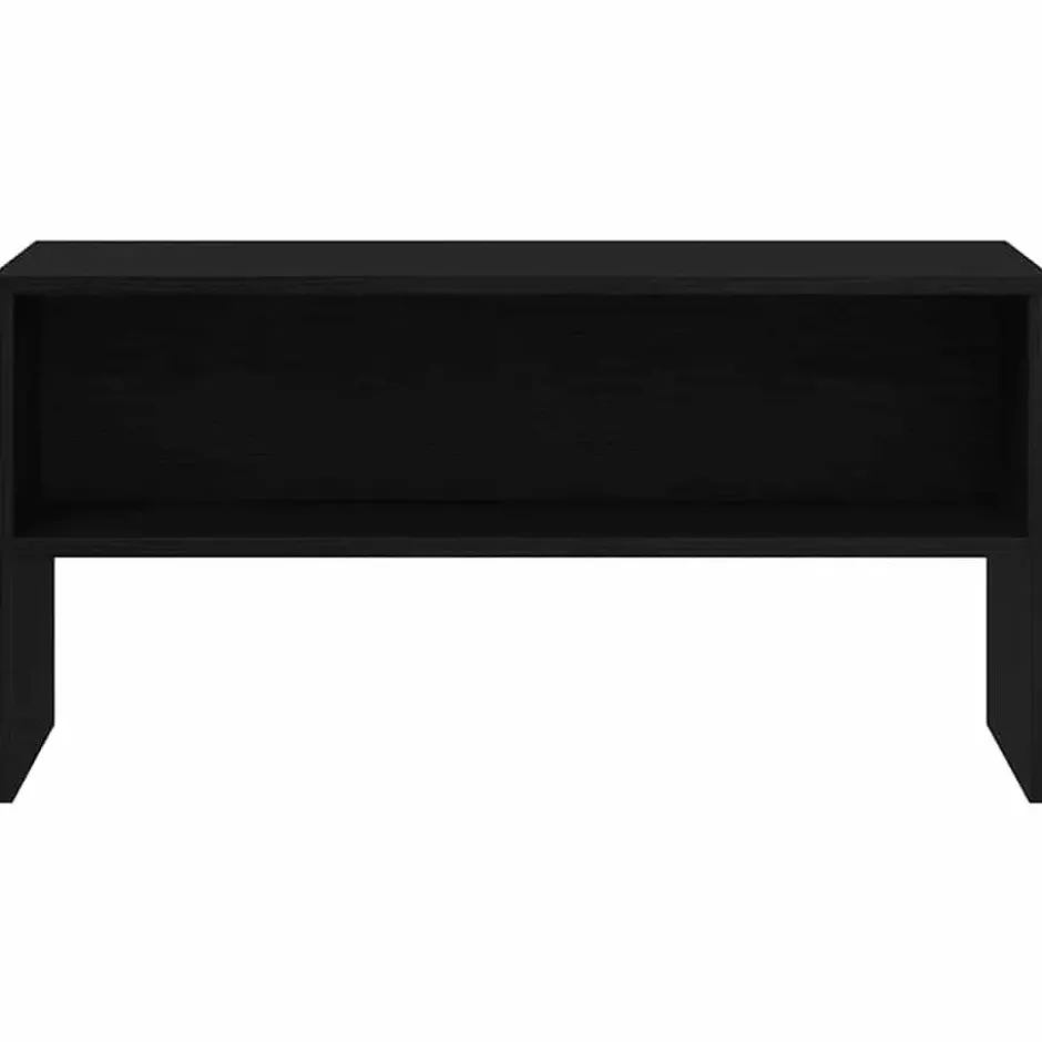 vidaXL - TV-meubel met legplank - Zwart eiken - Bewerkt hout - 80x40x40 cm