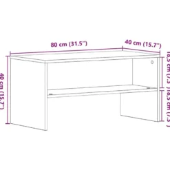 vidaXL - TV-meubel met legplank - Zwart eiken - Bewerkt hout - 80x40x40 cm