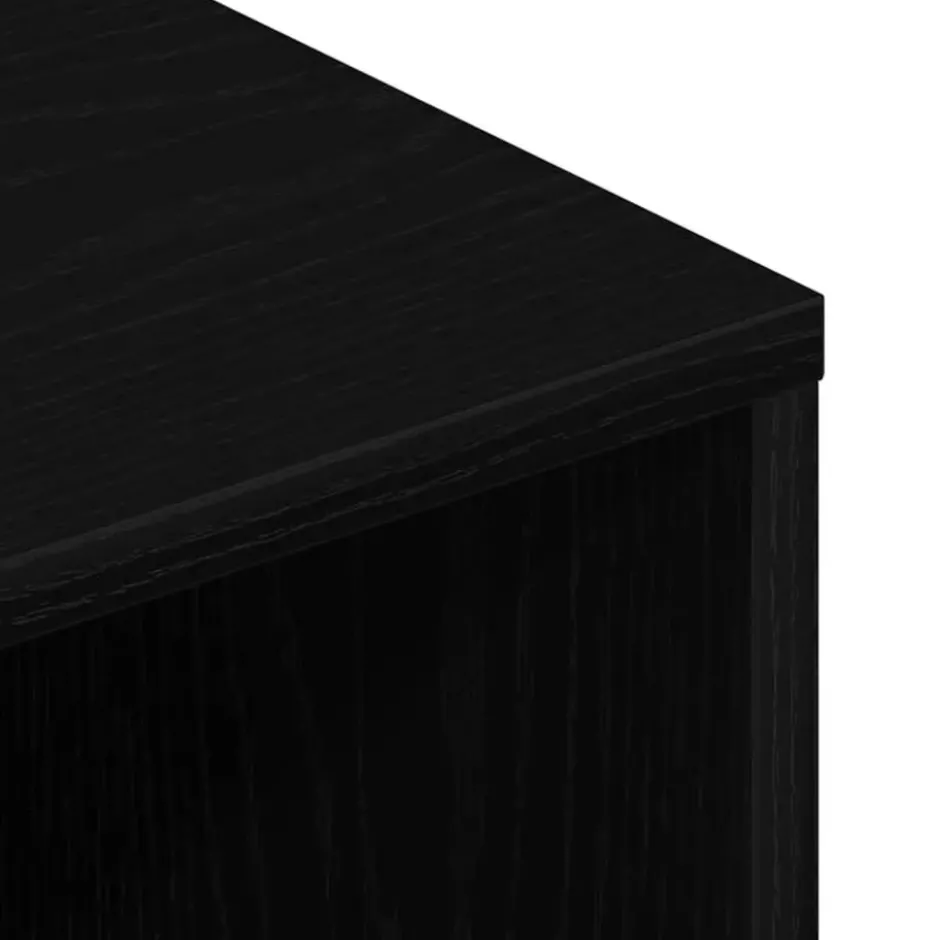 vidaXL - TV-meubel met legplank - Zwart eiken - Bewerkt hout - 80x40x40 cm