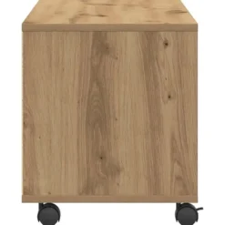 vidaXL - TV-meubel met 4 vakken en 4 wielen - Artisanaal eiken - 90x35x35 cm