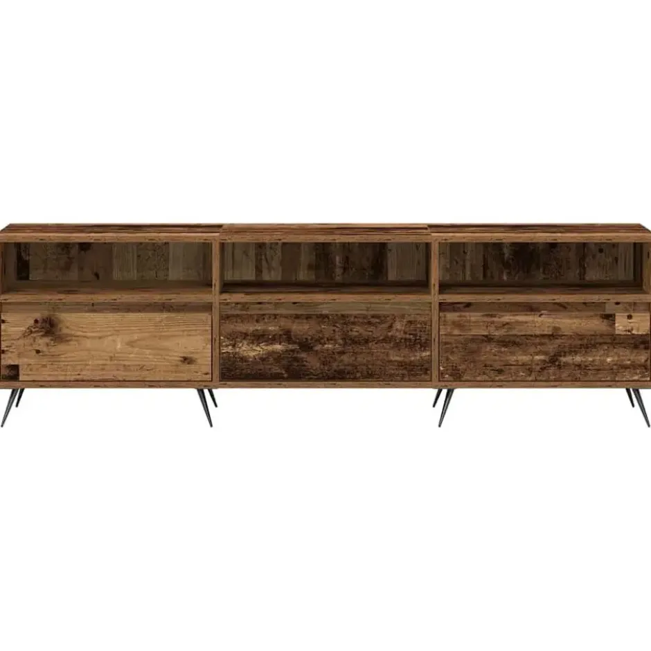 vidaXL - TV-meubel 3 vakken 3 deuren - Oud hout - Hout - 150x30x44.5 cm