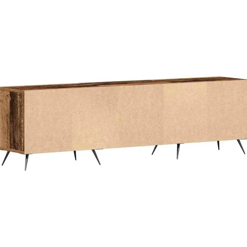 vidaXL - TV-meubel 3 vakken 3 deuren - Oud hout - Hout - 150x30x44.5 cm