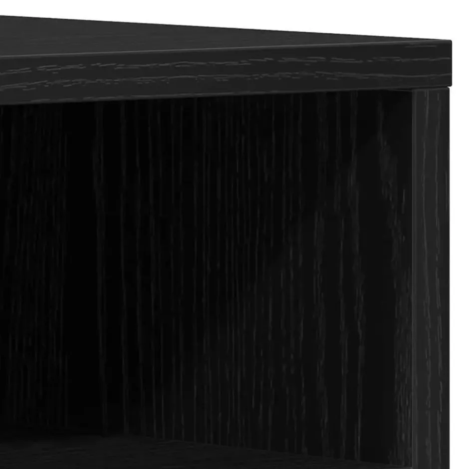 vidaXL - TV-meubel 3 vakken 3 deuren - Zwart eiken - Hout - 150x30x44.5 cm