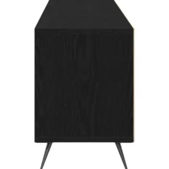 vidaXL - TV-meubel 3 vakken 3 deuren - Zwart eiken - Hout - 150x30x44.5 cm