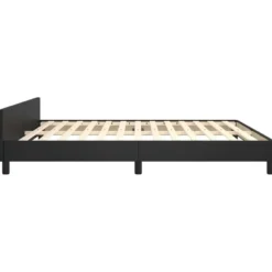 vidaXL - Tweepersoonbed zonder matras - Zwart - Kunstleer - 160x200 cm