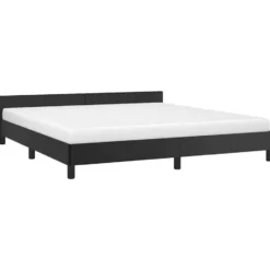 vidaXL - Tweepersoonbed zonder matras - Zwart - Kunstleer - 160x200 cm