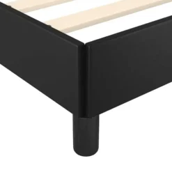 vidaXL - Tweepersoonbed zonder matras - Zwart - Kunstleer - 160x200 cm