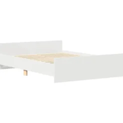 vidaXL - Tweepersoonsbed met hoofd- en voeteneinde - Wit - Hout - 120x200 cm