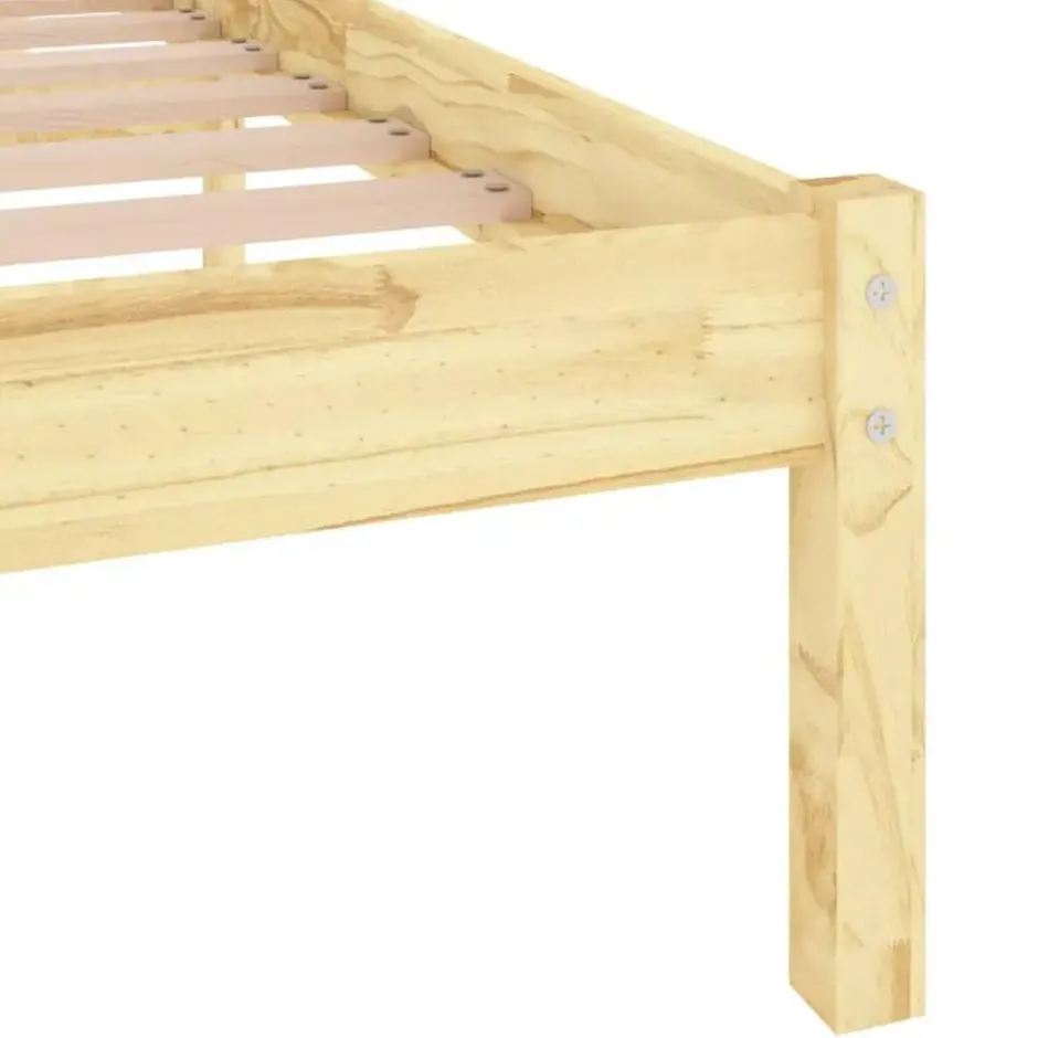 vidaXL - Tweepersoonsbed - Naturel - Massief hout - 180x200 cm