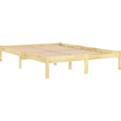 vidaXL - Tweepersoonsbed - Naturel - Massief hout - 180x200 cm