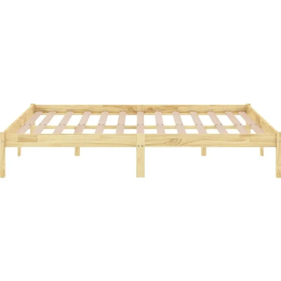 vidaXL - Tweepersoonsbed - Naturel - Massief hout - 180x200 cm