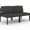 vidaXL - Tweezitsbank - Antraciet - Aluminium