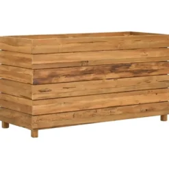 vidaXL - Verhoogde Plantenbak - Bruin - Teakhout - 100 x 40 x 55 cm