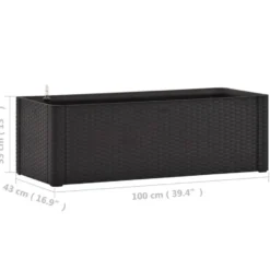 vidaXL - Verhoogde Plantenbak - Antraciet - Polypropyleen - 100 x 43 x 33 cm