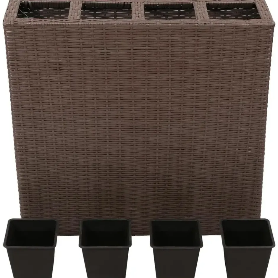 vidaXL - Verhoogde Plantenbak - Bruin - Poly rattan
