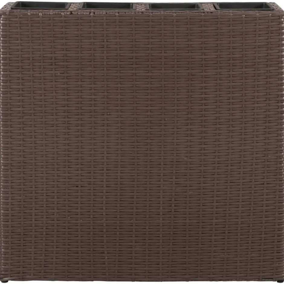 vidaXL - Verhoogde Plantenbak - Bruin - Poly rattan