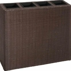 vidaXL - Verhoogde Plantenbak - Bruin - Poly rattan