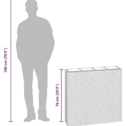 vidaXL - Verhoogde Plantenbak - Bruin - Poly rattan