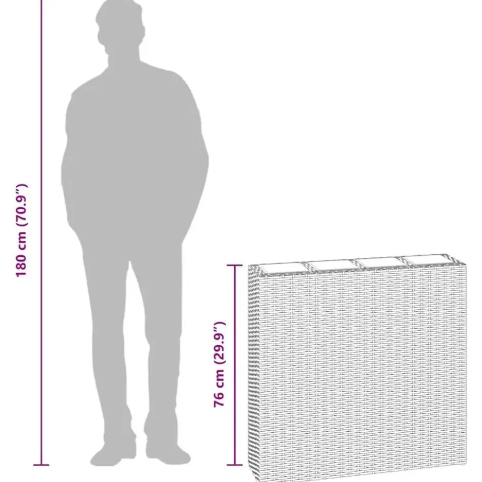 vidaXL - Verhoogde Plantenbak - Bruin - Poly rattan