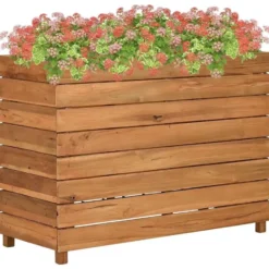 vidaXL - Verhoogde Plantenbak - Bruin - Teakhout - 100 x 40 x 72 cm
