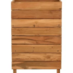 vidaXL - Verhoogde Plantenbak - Bruin - Teakhout - 50 x 40 x 72 cm