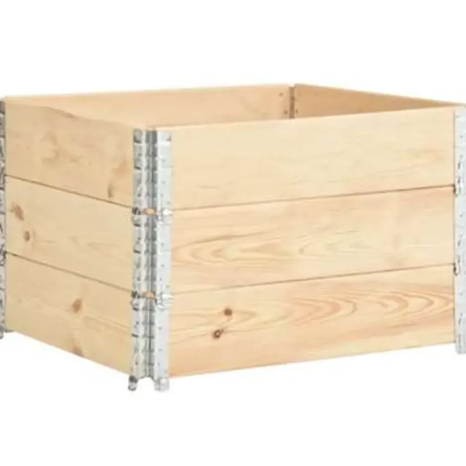 vidaXL - Verhoogde Plantenbak - Bruin - Grenenhout - 100 x 100 cm - 3 stuks