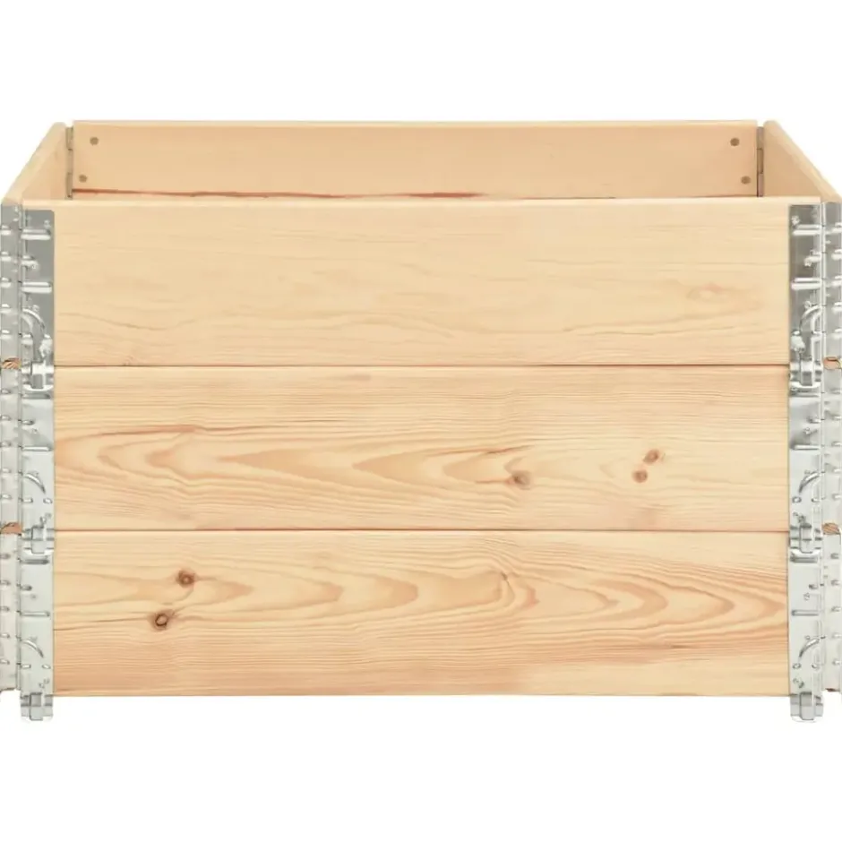 vidaXL - Verhoogde Plantenbak - Bruin - Grenenhout - 100 x 100 cm - 3 stuks