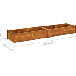 vidaXL - Verhoogde Plantenbak - Bruin - Hout - 200 x 50 x 25 cm