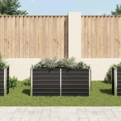 vidaXL - Verhoogde Tuinbak - Antraciet - Staal
